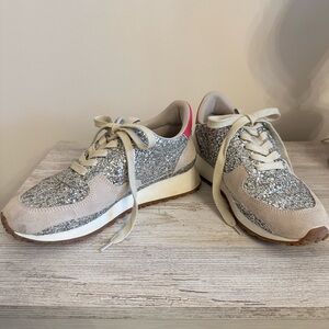 Steve Madden, size 8, silver sequin, tennis shoes.